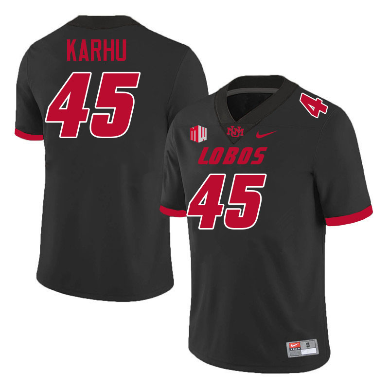 Brett Karhu UNM Lobos Jersey,New Mexico Lobos Football Jersey,Uniforms-Black